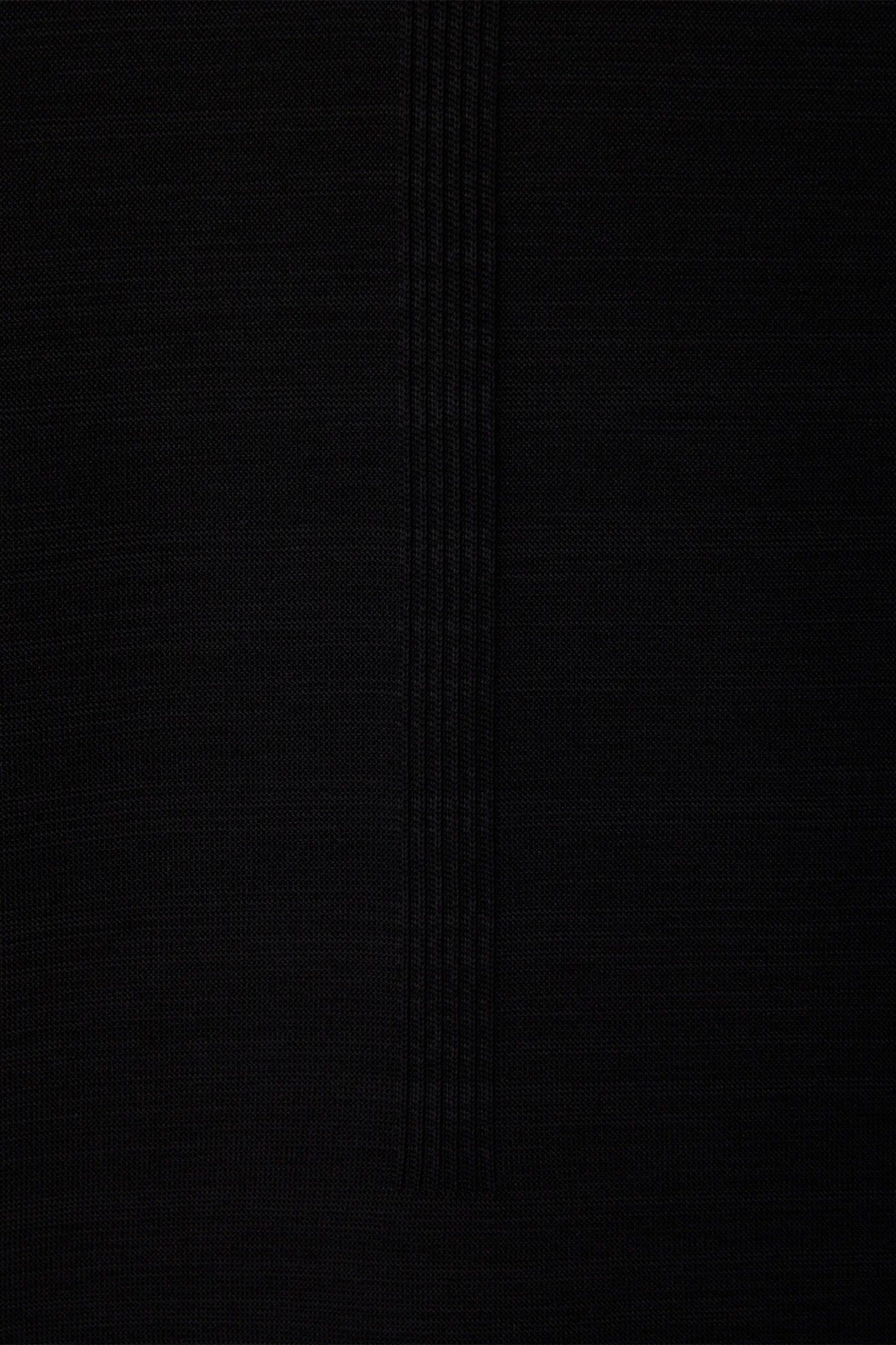 Garter Mockneck Long Sleeve Tee Shirt Black