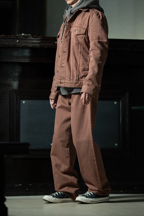 Earth Dye — YOUTH OF THE WATER × C.E Styling  柿渋で上下を固め、グレーで割る