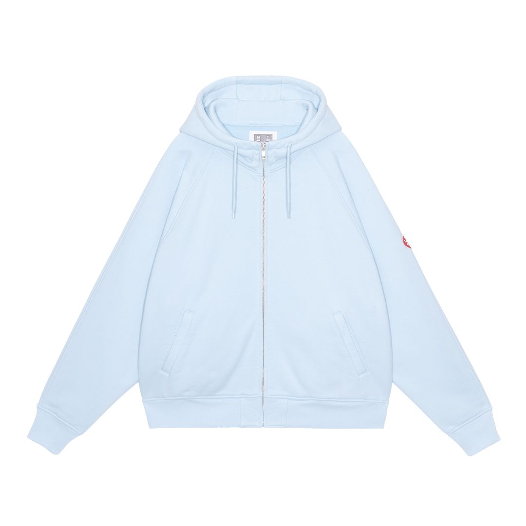 Solid Big Heavy Zip Hoody Blue