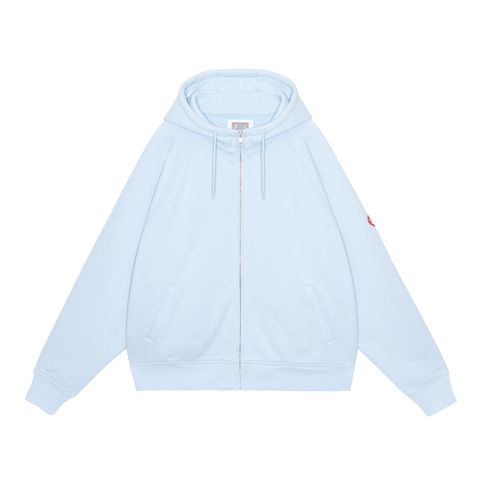 Solid Big Heavy Zip Hoody Blue