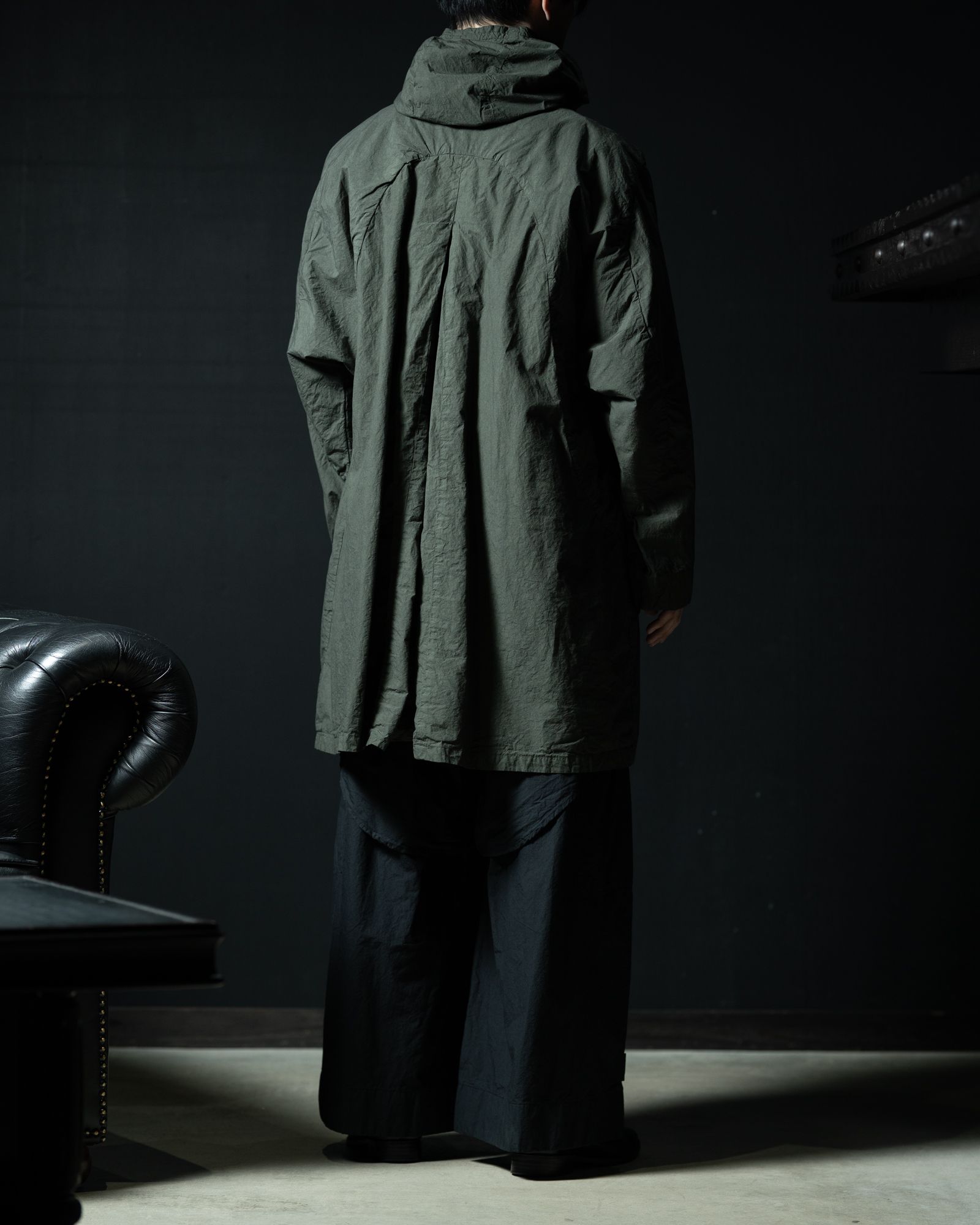 Fabric Forming Field Coat Green Gray