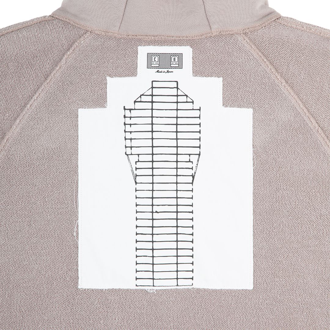 Solid Big Heavy Zip Hoody Beige