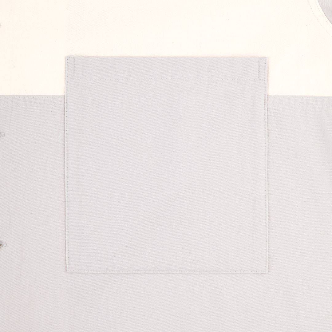 Coloured Cotton Twill Open Shirt Grey