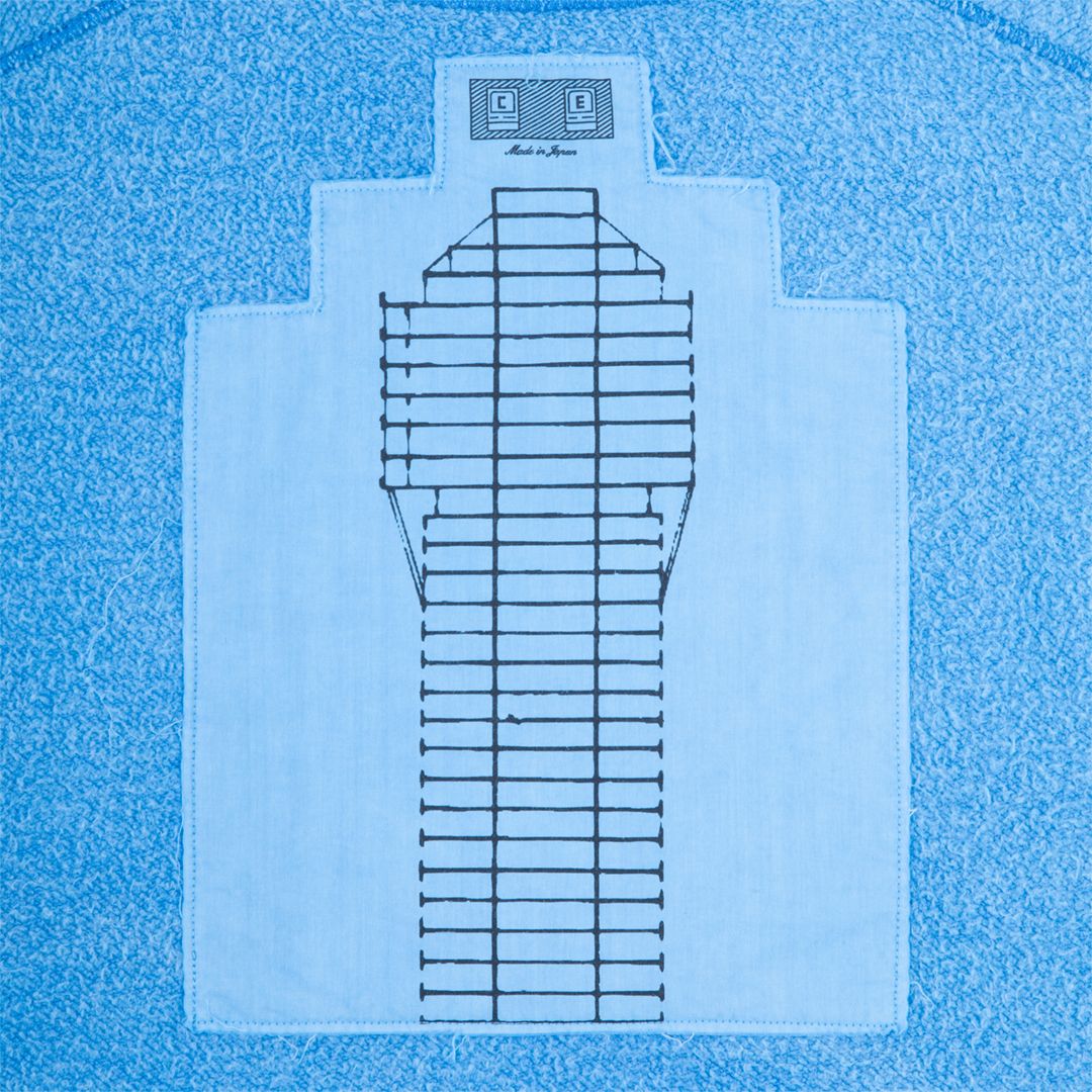 Overdye Panel Shoulder Crew Neck Blue