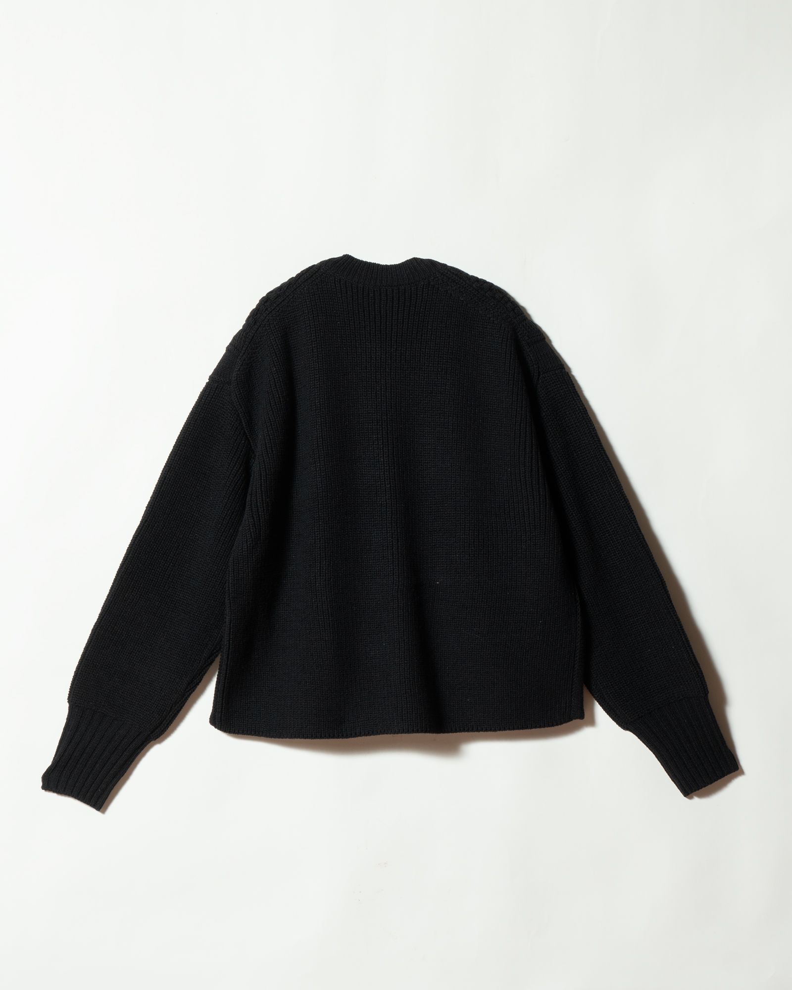 LOT.506 DB CARDIGAN SILK WOOL BLACK - TAIGA TAKAHASHI