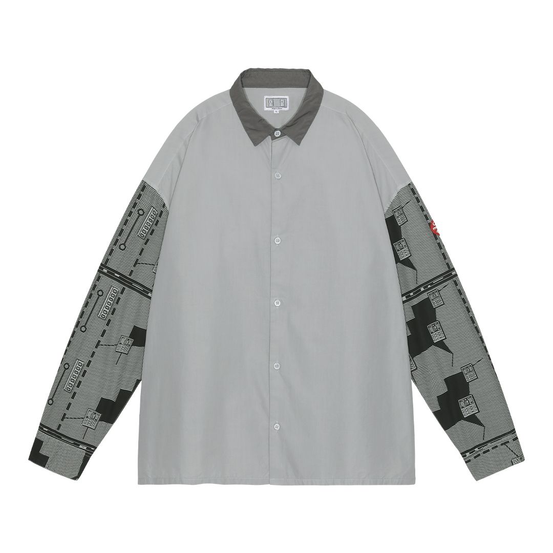 C.E - 【ラスト1点（XL）】Overdye Grid Sleeve Big Shirt | ALTERFATE