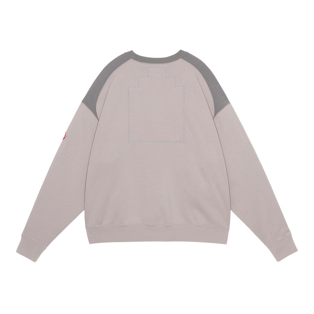 Panel Shoulder Crew Neck Beige