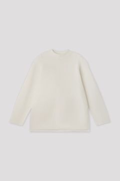 【ラスト1点（5（L））】Garter Mockneck Long Sleeve Tee Shirt White