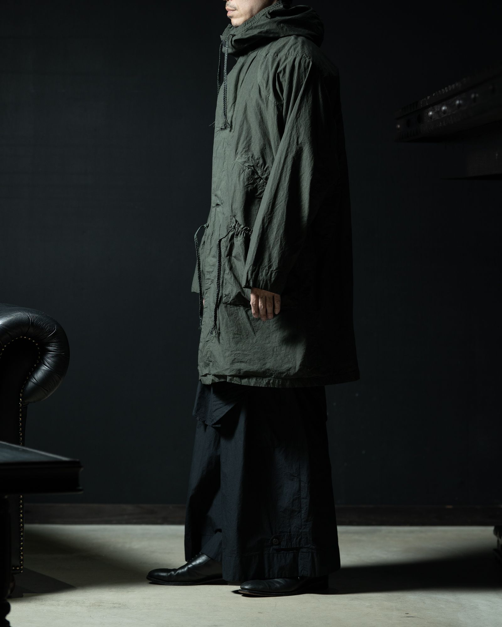 Fabric Forming Field Coat Green Gray