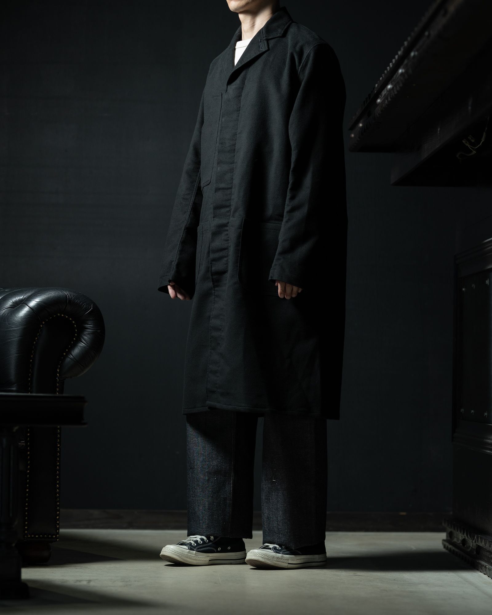 LOT.413 BRITISH POSTAL WORKER COAT BLACK - TAIGA TAKAHASHI