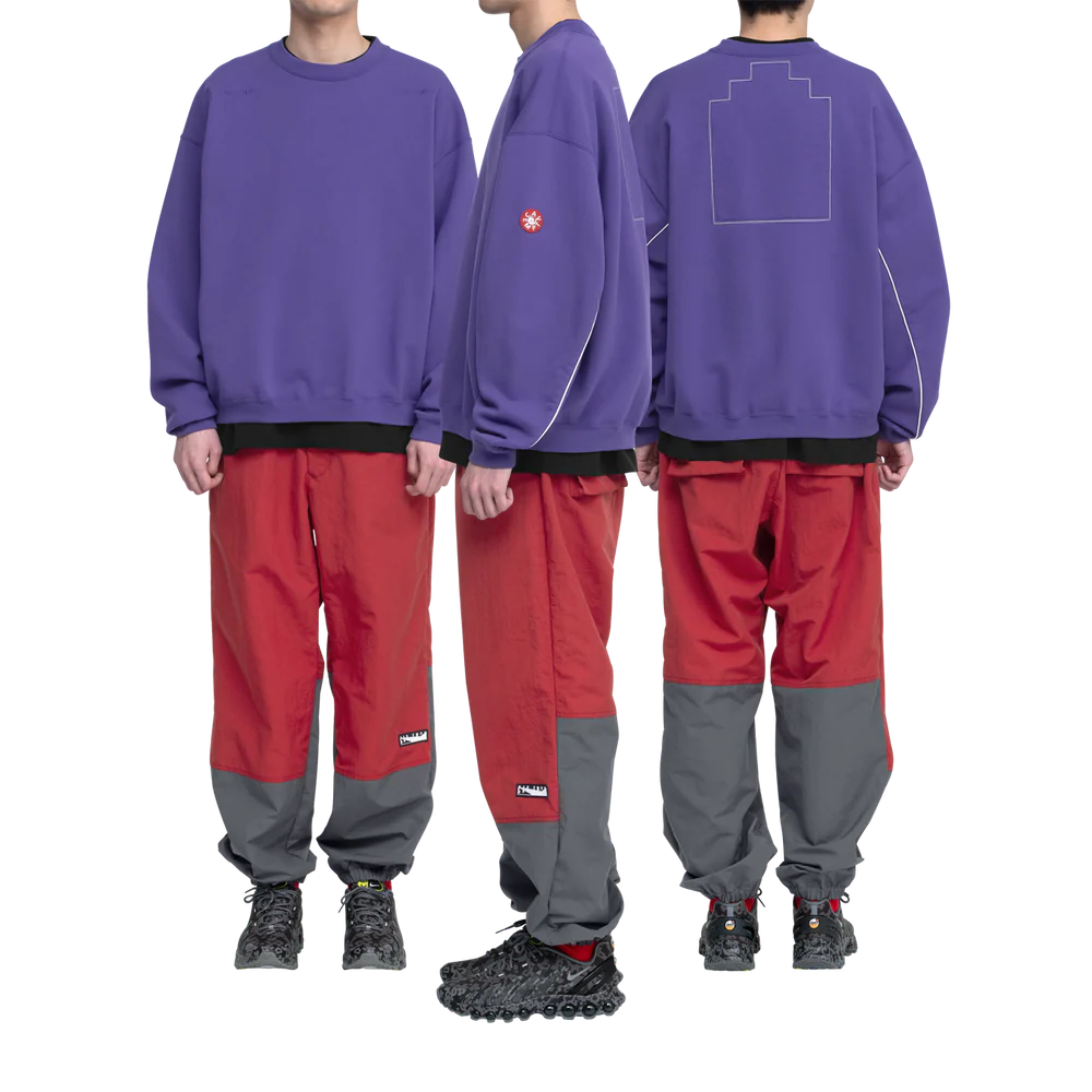 Solid Loose Crew Neck Purple