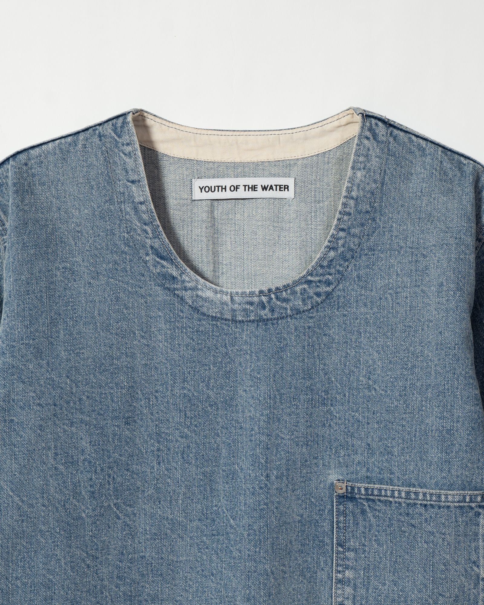 253-04001 Denim Pull Over Jacket #01 Indigo Washed