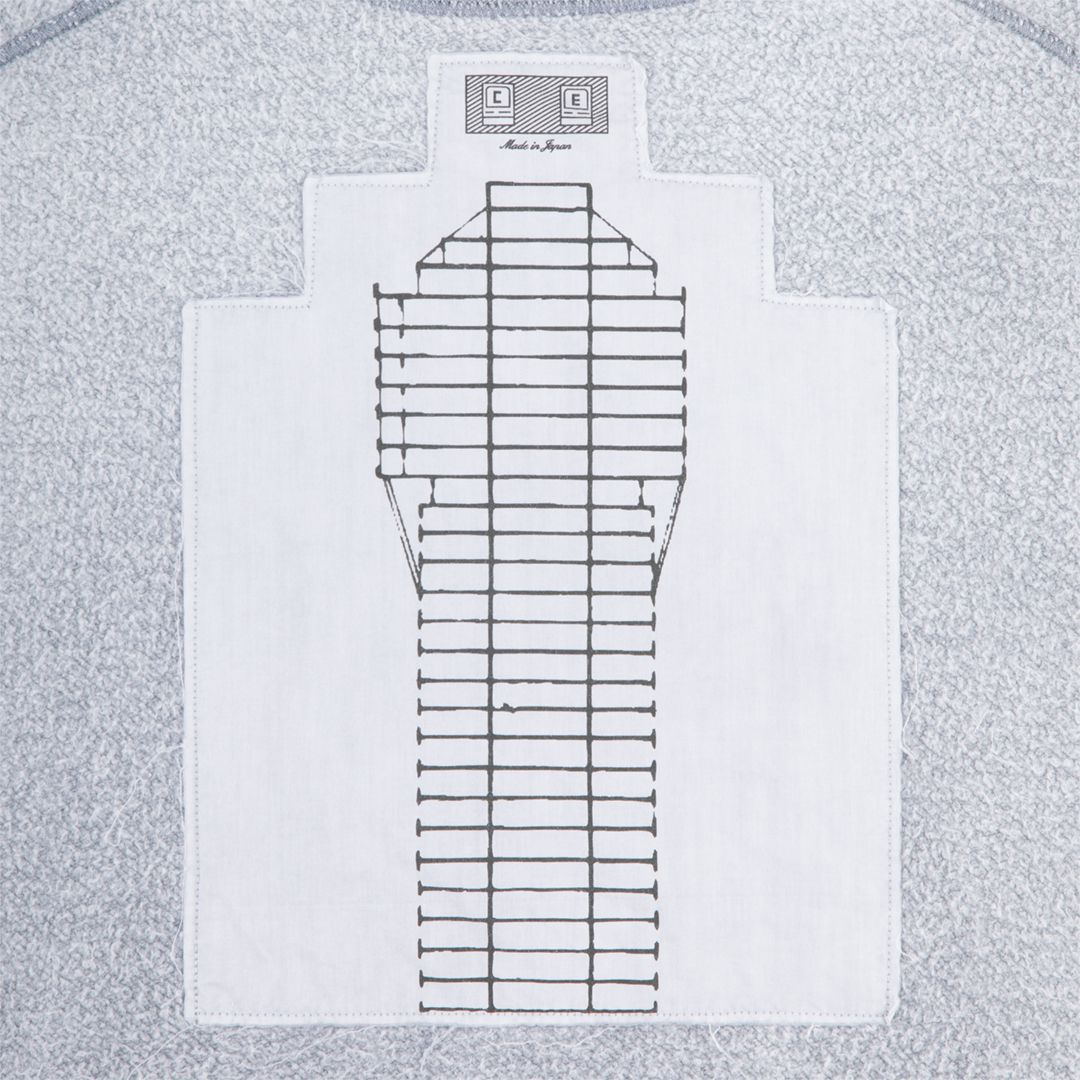 Overdye Panel Shoulder Crew Neck Grey