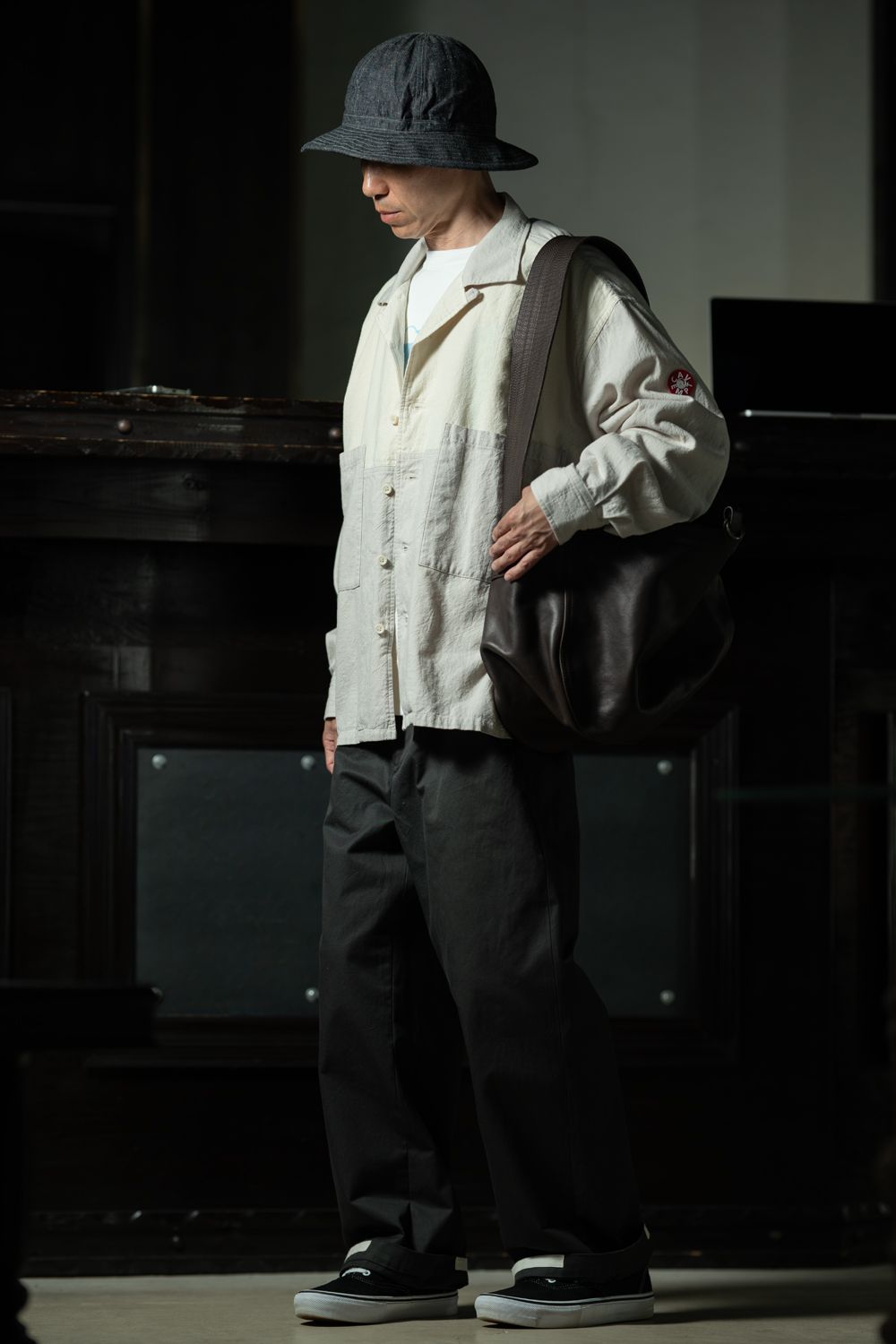 Craft Neutral — C.E Coloured Cotton Twill Open Shirt Grey × T.T × YOUTH OF THE WATER