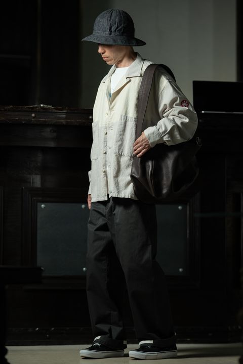 Craft Neutral — C.E Coloured Cotton Twill Open Shirt Grey × T.T × YOUTH OF THE WATER