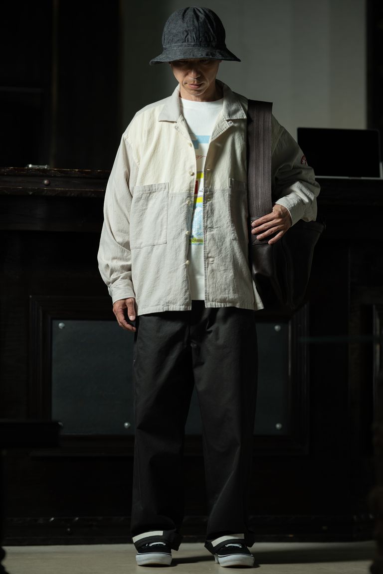 Craft Neutral — C.E Coloured Cotton Twill Open Shirt Grey × T.T × YOUTH OF THE WATER