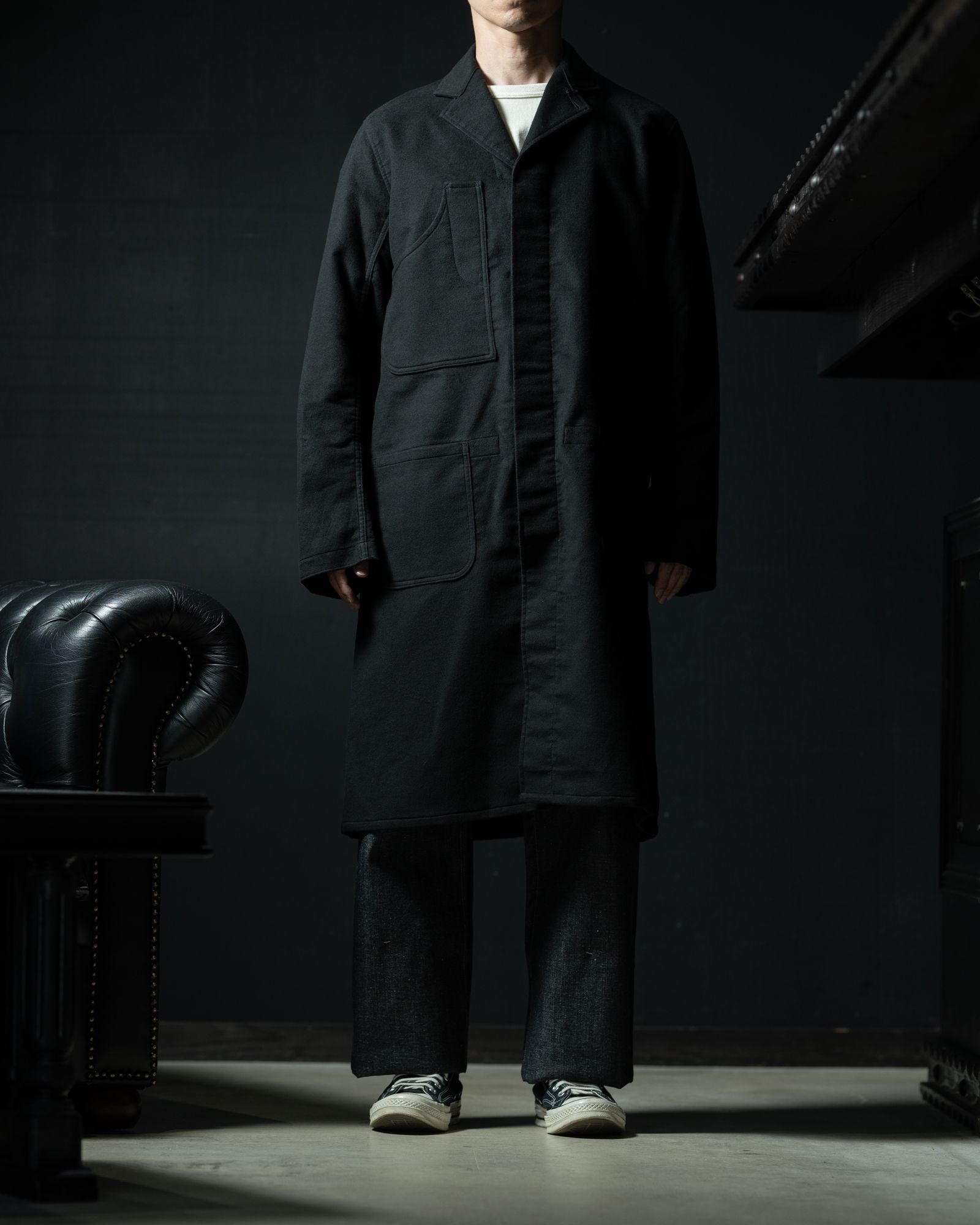 LOT.413 BRITISH POSTAL WORKER COAT BLACK - TAIGA TAKAHASHI