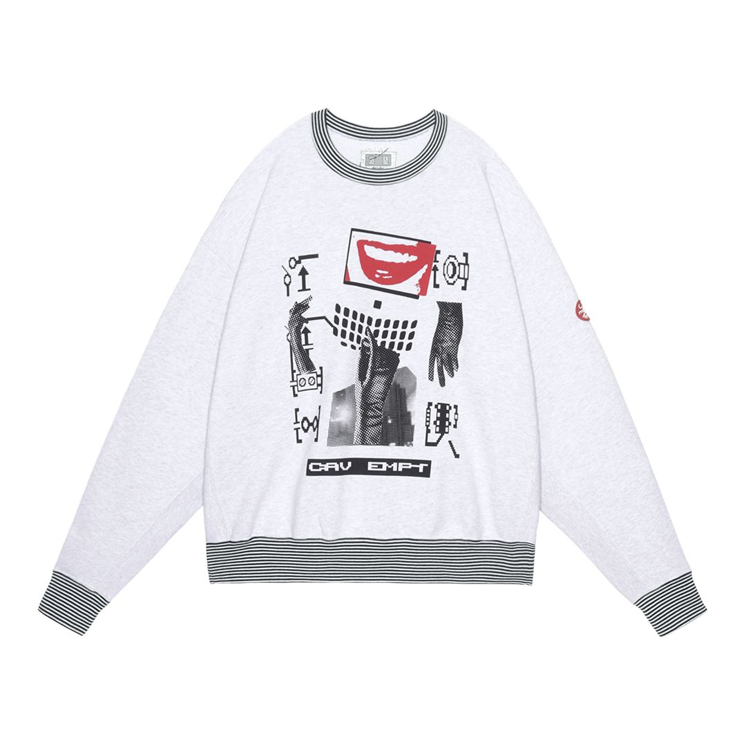 Lips Display Crew Neck Grey