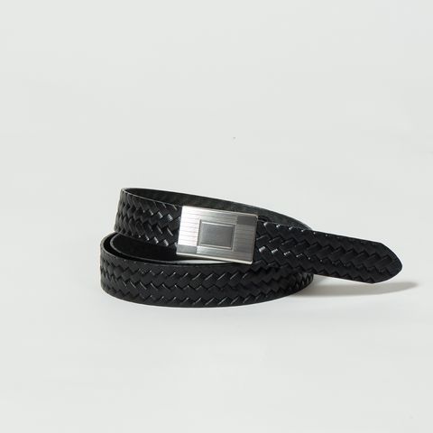 Lot.021 Basketweave Pattern Belt Black - TAIGA TAKAHASHI