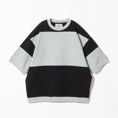 【ラスト1点（L）】Overdye Stripe Short Sleeve Crew Neck