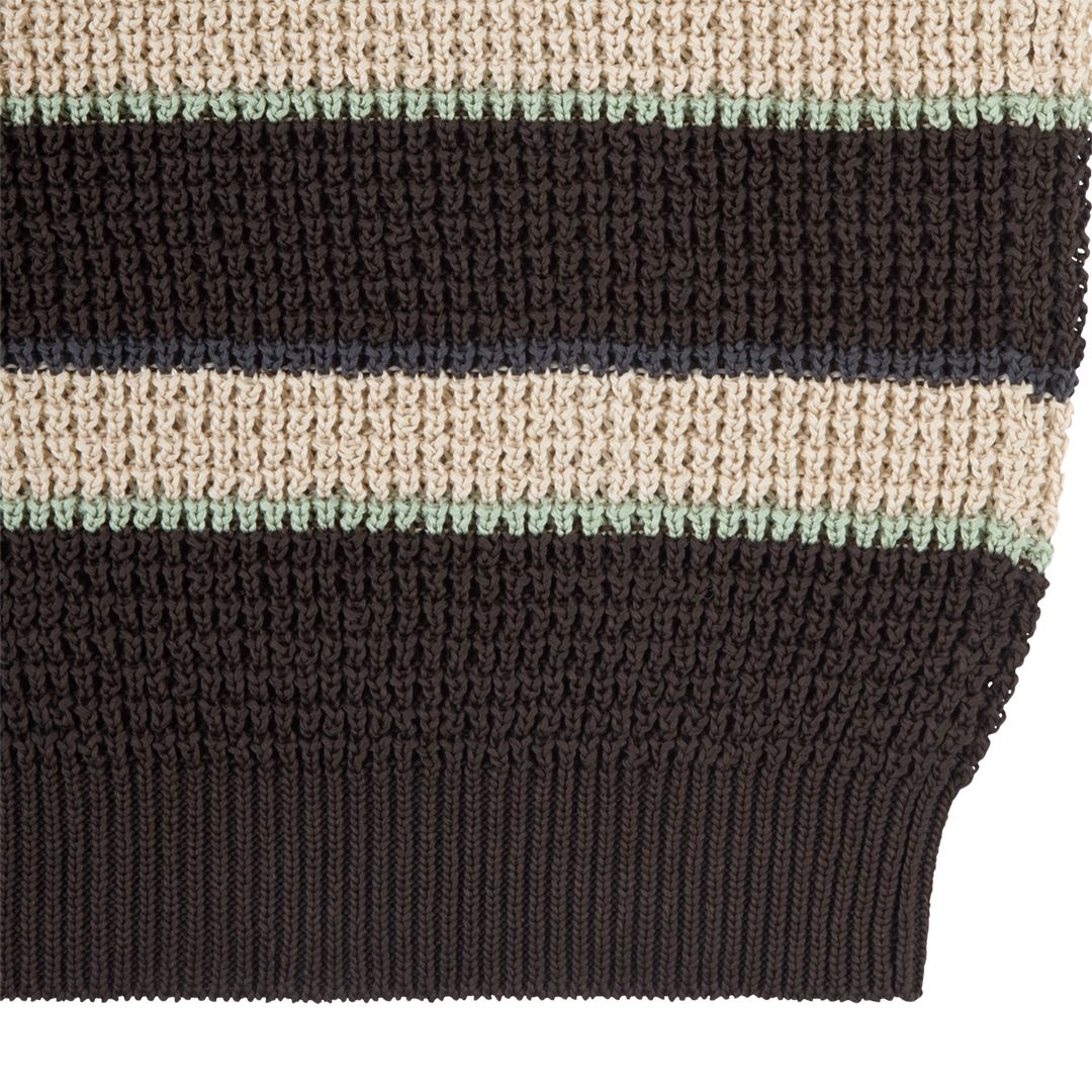Stripe Loose Waffle Knit