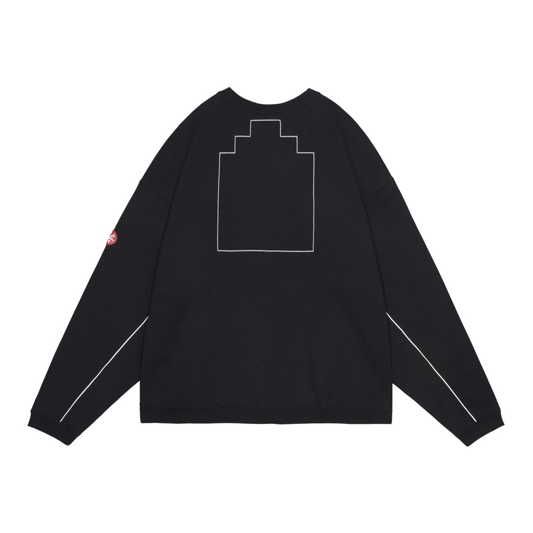 Solid Loose Crew Neck Black