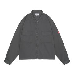 Patched Zip Short Shirt Jacket