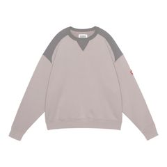 Panel Shoulder Crew Neck Beige