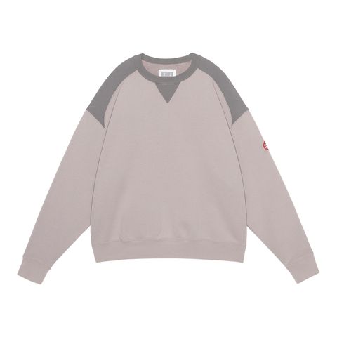 Panel Shoulder Crew Neck Beige