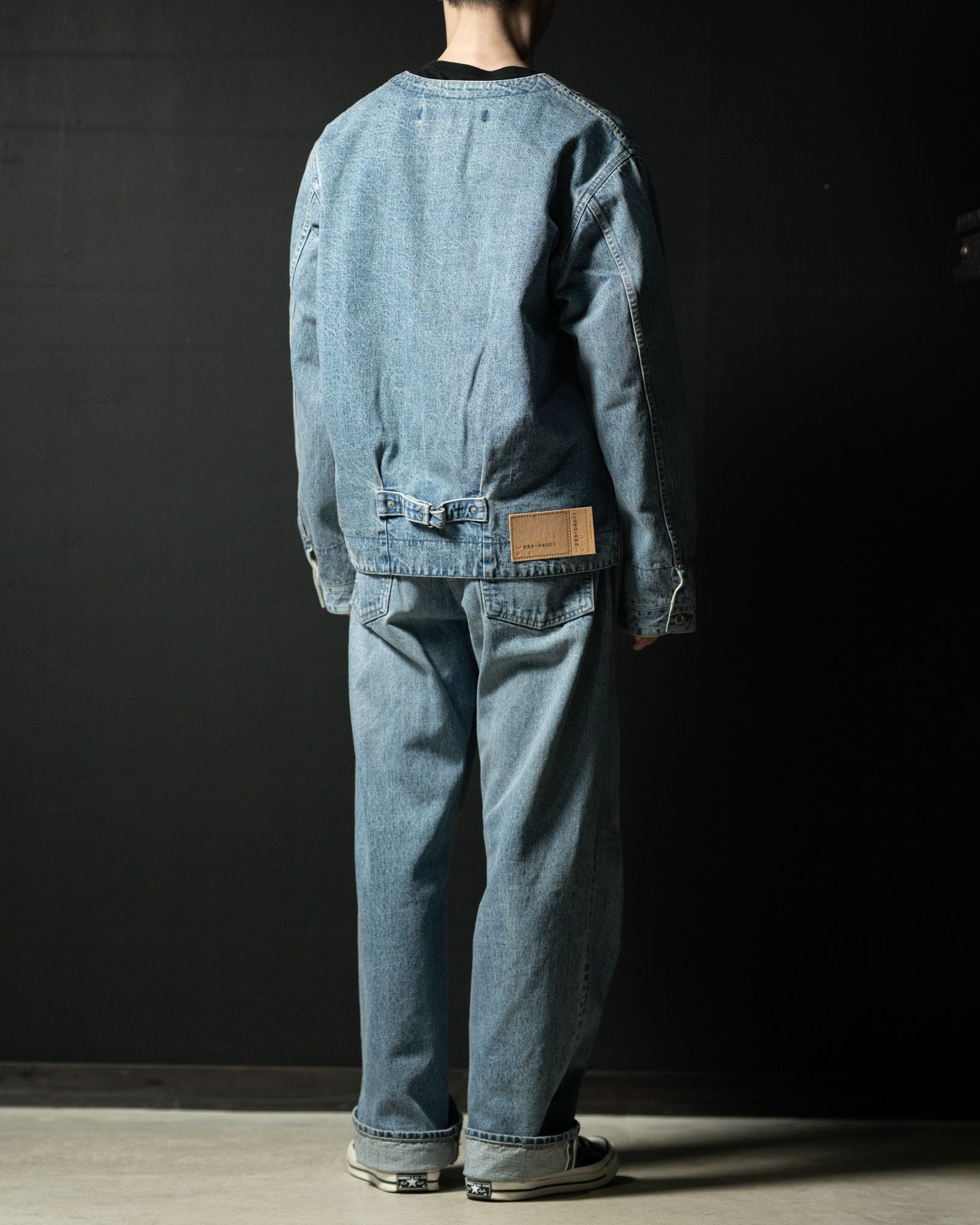 253-04001 Denim Pull Over Jacket #01 Indigo Washed
