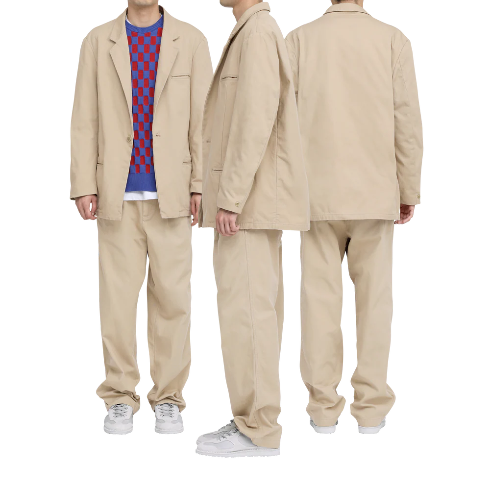 Cotton Casual Two Tuck Pants