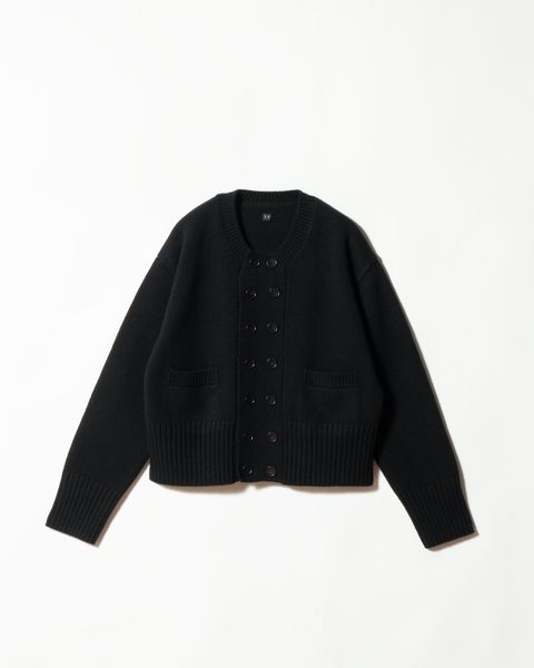 LOT.506 DB CARDIGAN CASHMERE WOOL BLACK - TAIGA TAKAHASHI