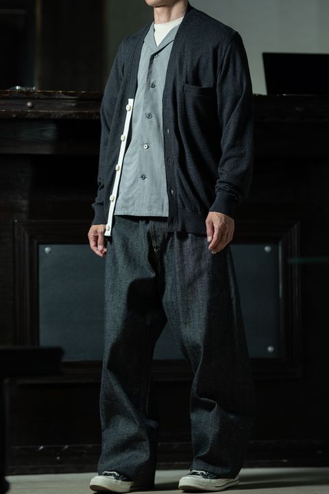Akitasugi Blue × 1920's Indigo — T.T Lot.113 Open Collar Shirt × Lot.704 Denim Trousers