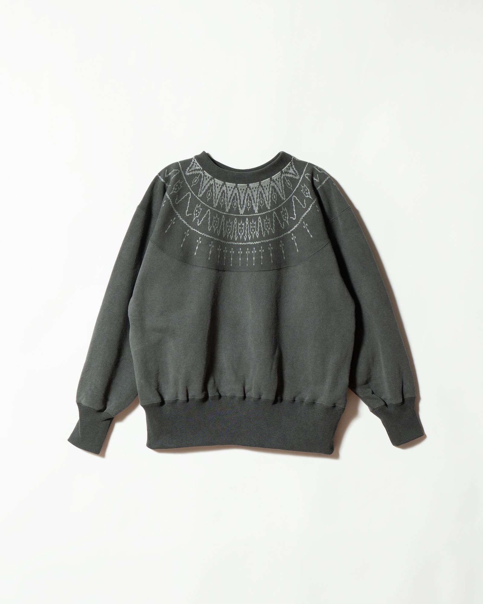 Lot. 624 NORDIC PATTERN SWEATSHIRT SUMI - TAIGA TAKAHASHI