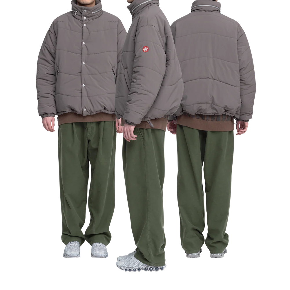 Wave Stitch Puff Jacket Grey