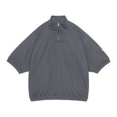 PE Jersey Short Sleeve Half Zip Charcoal