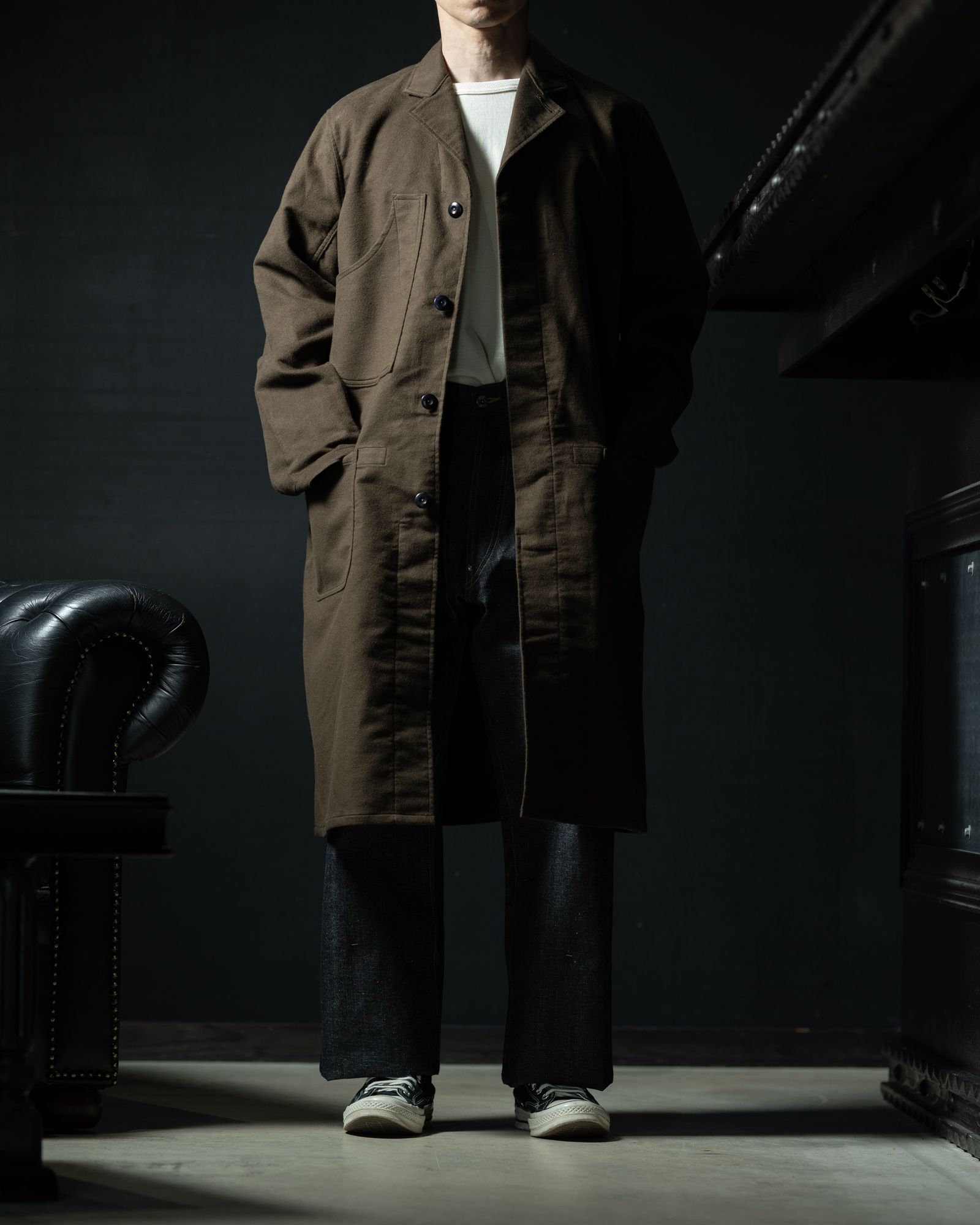 LOT.413 BRITISH POSTAL WORKER COAT DARK BROWN - TAIGA TAKAHASHI