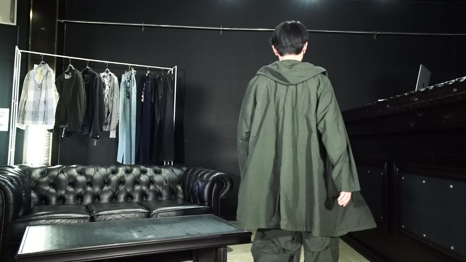 amachi. Fabric Forming Field Coat – Green Gray | ALTERFATE