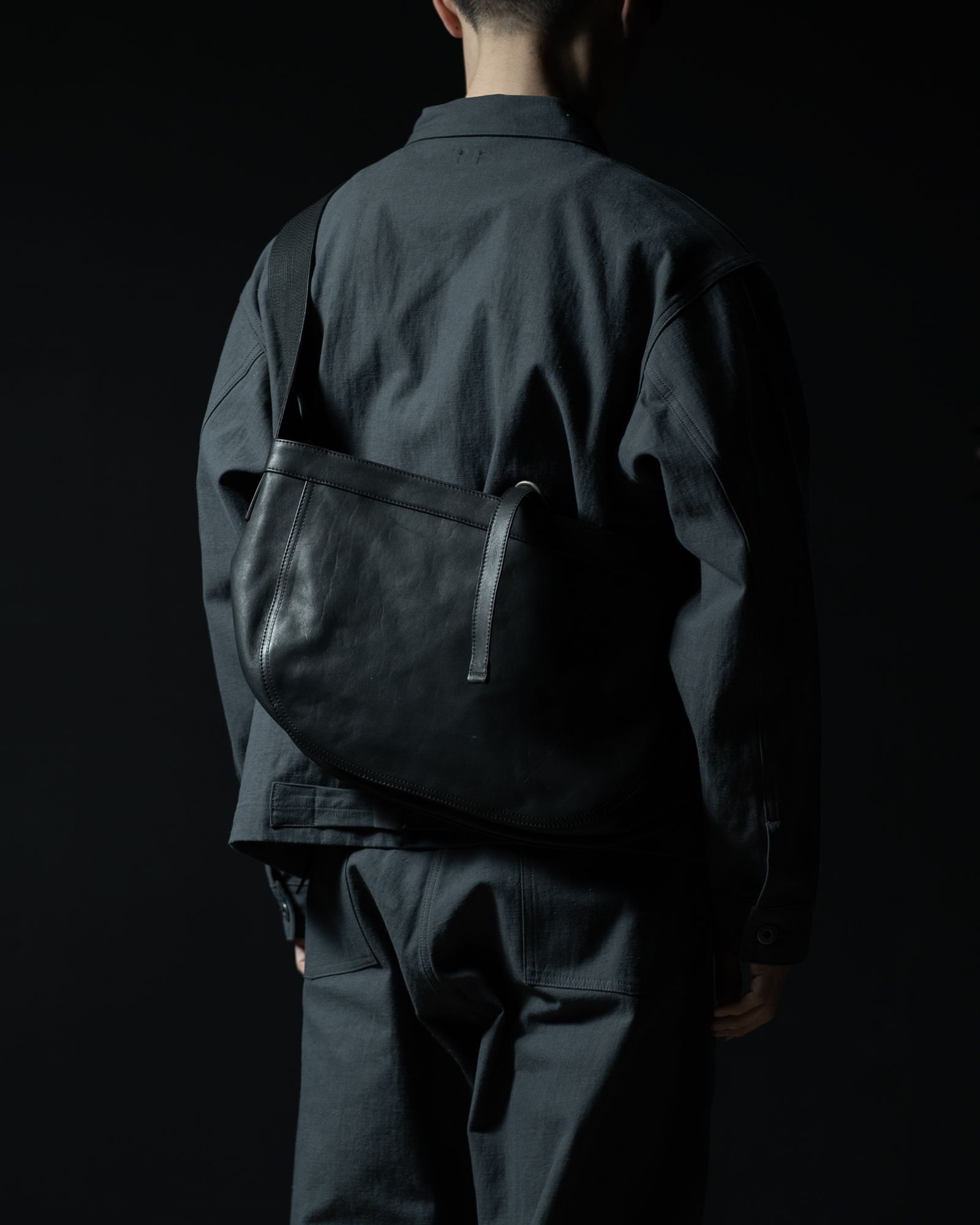 Lot.018 Newsboy Bag Horse Leather Small Black - TAIGA TAKAHASHI