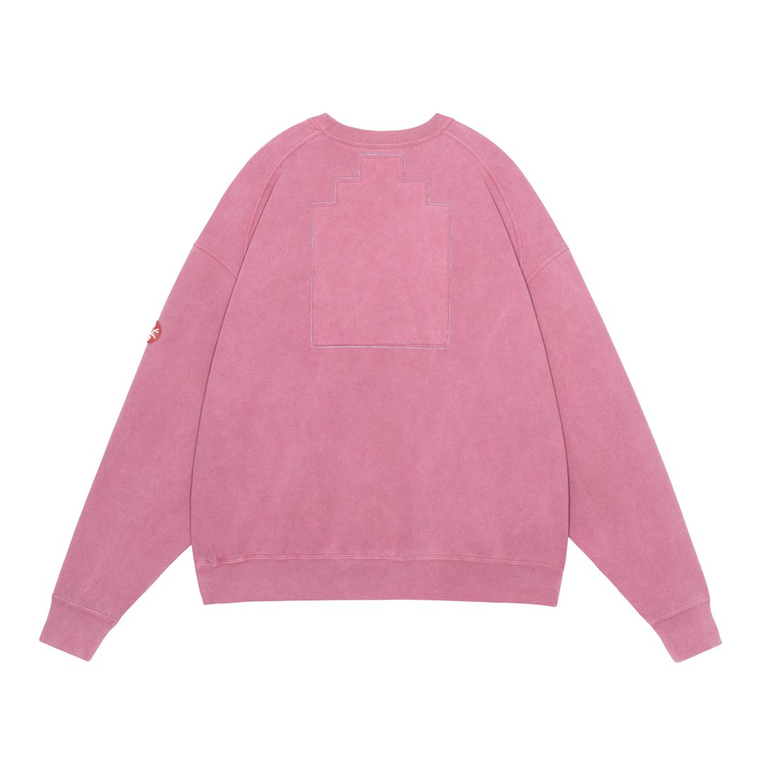 Overdye Panel Shoulder Crew Neck Red