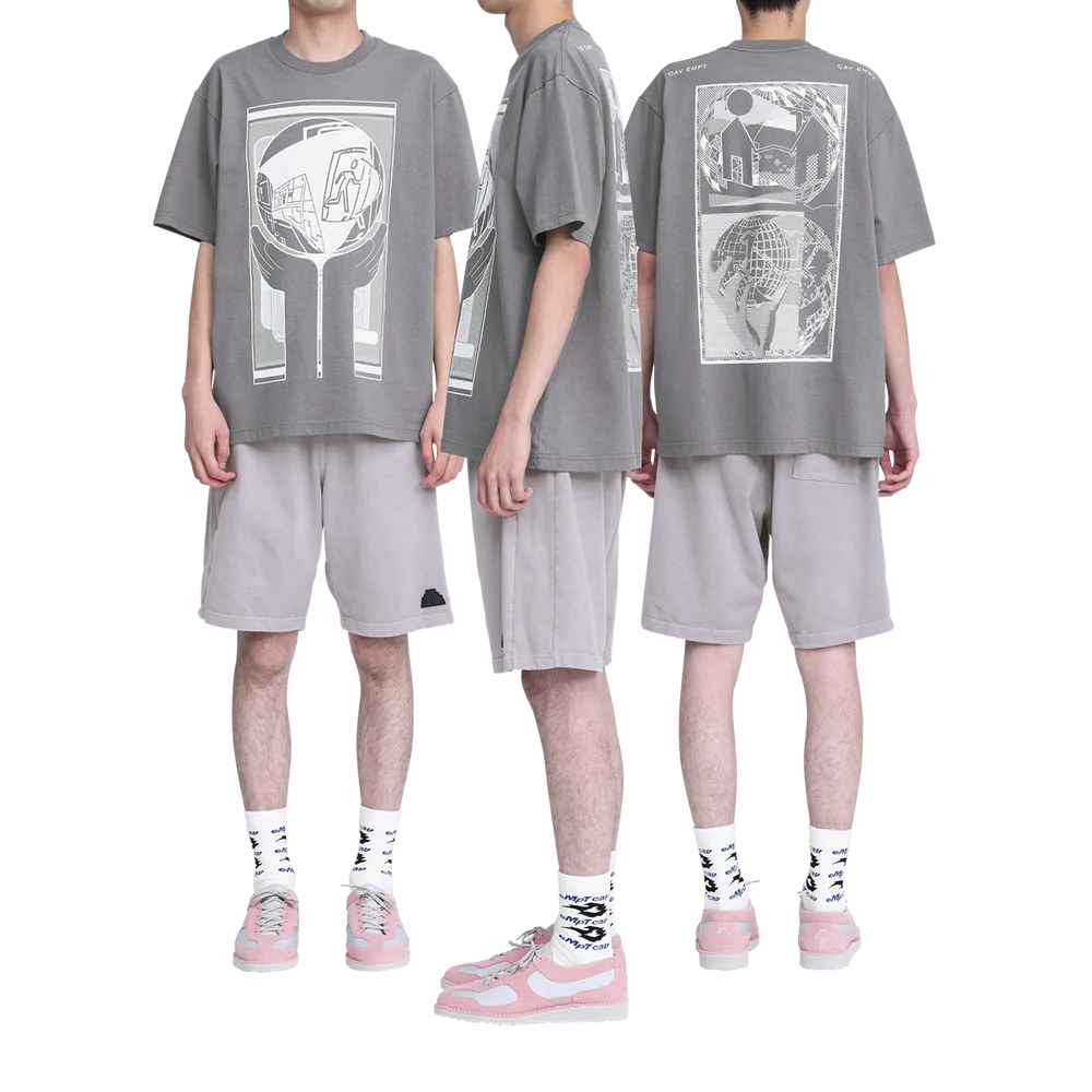 Overdye Cotton Jersey Shorts Brown Grey