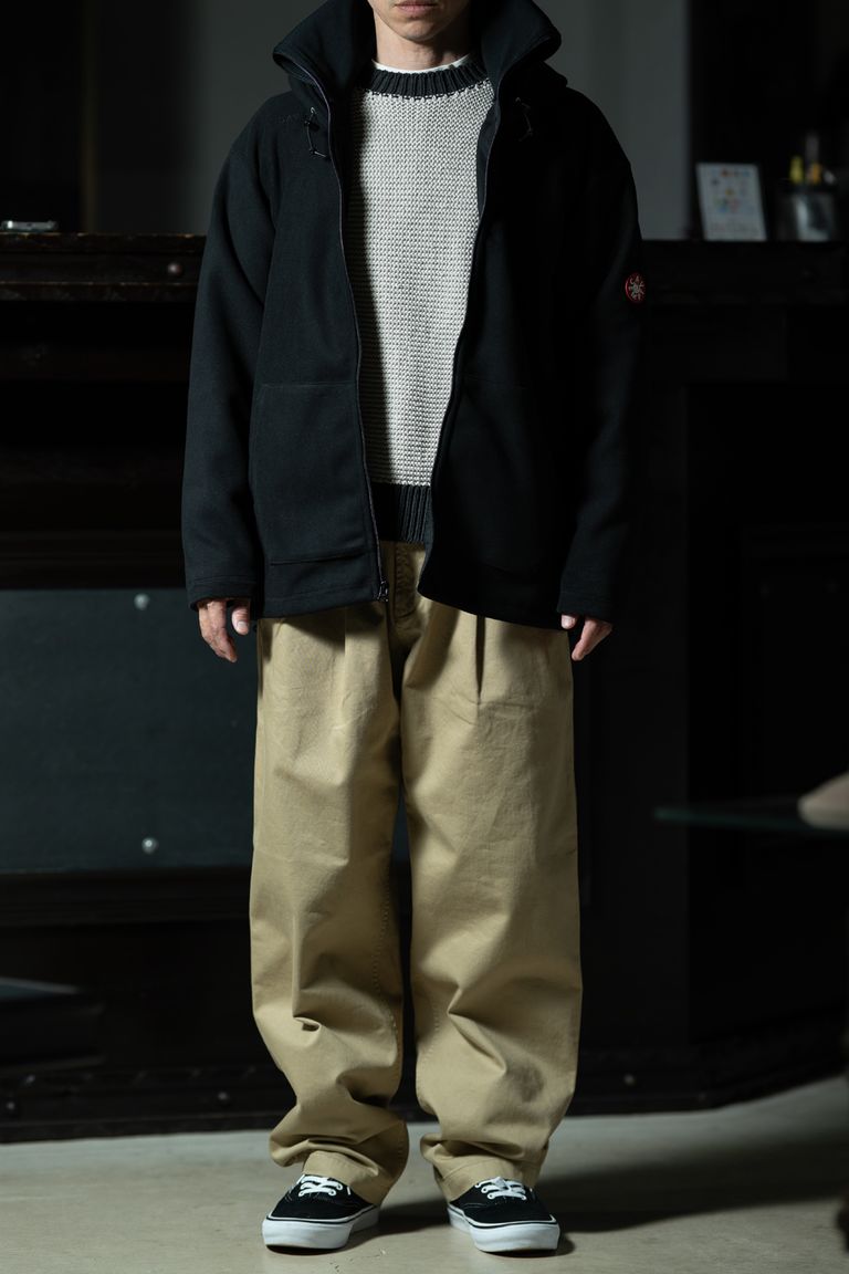 Fleece Zip Up × Cotton Knit Styling