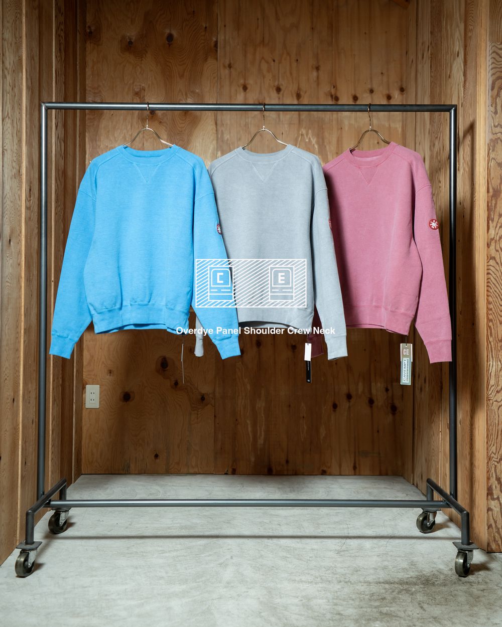 C.E Overdye Panel Shoulder Crew Neck｜オーバーダイのパネルショルダースウェット 全3色【2026AW】