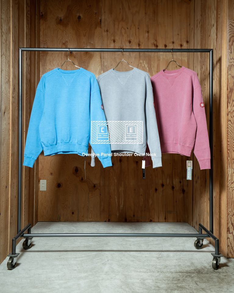 C.E Overdye Panel Shoulder Crew Neck｜オーバーダイのパネルショルダースウェット 全3色【2026AW】