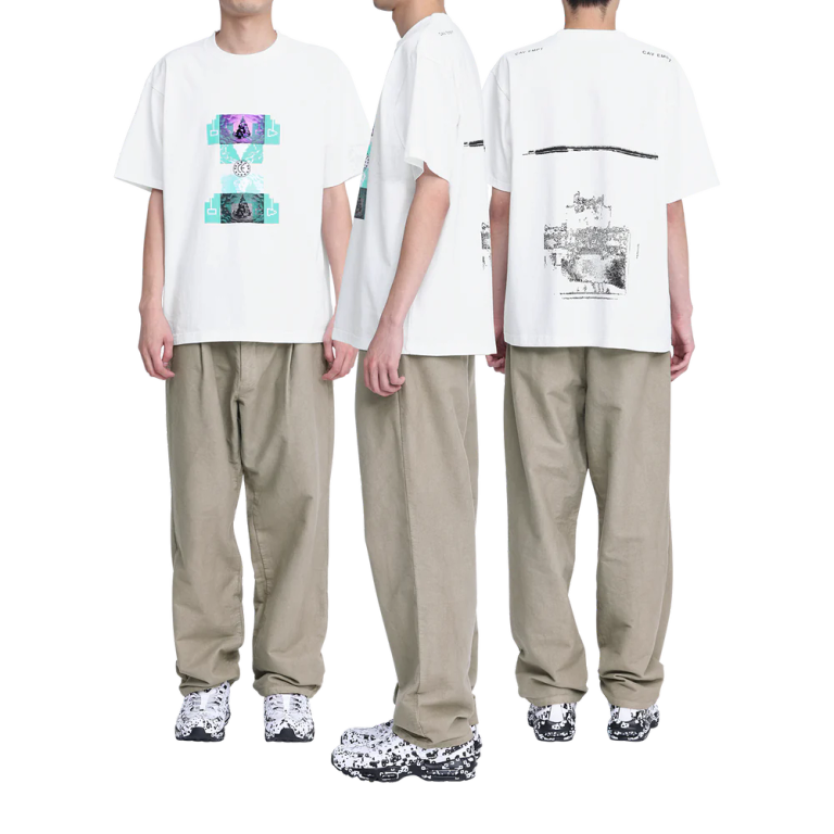 100%コットン。ブランケットネル生地。ワンタック。ワイドシルエット。ジッパーフライ。フロントにスランテッドポケット。バックにウェルトポケット。バック左ウエストにパッチ。ウエストバンド。オーバーダイウォッシュ加工。日本製。