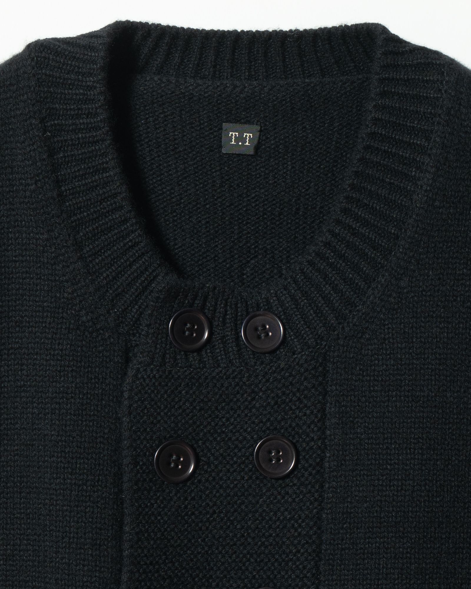 LOT.506 DB CARDIGAN CASHMERE WOOL BLACK - TAIGA TAKAHASHI