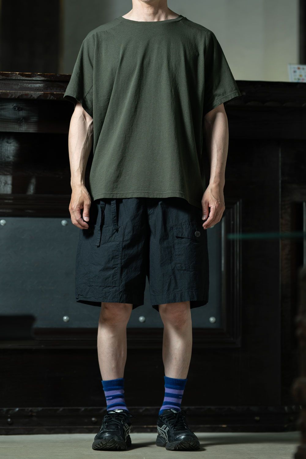 amachi. Field Work Shorts × Fabric Forming Tee｜ブランド内完結のワークショーツスタイル