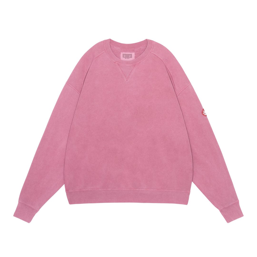 Overdye Panel Shoulder Crew Neck Red