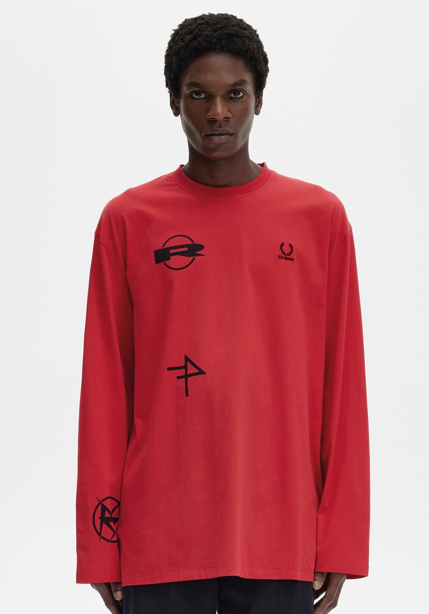 RAF SIMONS×FRED PERRY - Printed Long Sleeve T-Shirt | ALTERFATE