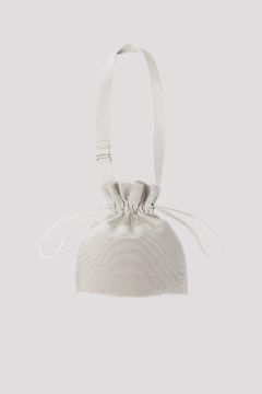 Strata Drawstring Gusset Bag - Silver